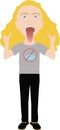Illustration of Rocker Dude with Anti-Mask Shirt