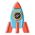 Illustration of rocket kid toy. Happy childhood symbol. Playing game with friends. Royalty Free Stock Photo