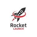 Illustration of rocket launch logo design template Royalty Free Stock Photo
