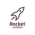 Illustration of rocket launch logo design template Royalty Free Stock Photo