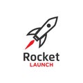 Illustration of rocket launch logo design template Royalty Free Stock Photo