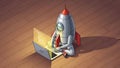 Rocket Coding Startup Launch, Software Development Concept Royalty Free Stock Photo