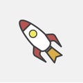Illustration of rocket ship isolated Royalty Free Stock Photo