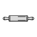 Illustration of a rolling pin with a simple design. It features a cylindrical central body with Royalty Free Stock Photo