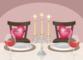 Romantic candlelit dinner for Valentines day