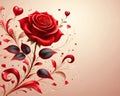 illustration of romantic red roses flowers with copyspace Royalty Free Stock Photo