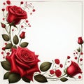 illustration of romantic red roses flowers with copyspace Royalty Free Stock Photo