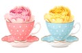 Illustration of rose in teacup Royalty Free Stock Photo