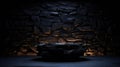 Rough dark stone lit by spotlight background, abstract, unique Royalty Free Stock Photo