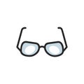 Illustration of round glasses with black frames on White Backround Royalty Free Stock Photo