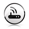 Router icon on white background Royalty Free Stock Photo