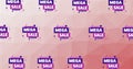 Illustration of rows of sign mega sale on pink background