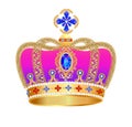 Royal gold crown with jewels Royalty Free Stock Photo