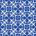 Illustration Royal indigo blue Porcelain Thai flower traditional ornamental element style design for seamless pattern