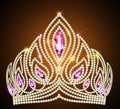 royal shiny gold crown with precious stones and jewelry Royalty Free Stock Photo