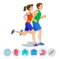 Illustration of a runners - couple running