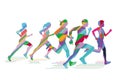 Illustration of runners and joggers 