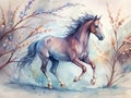 Illustration of a running horse. AI generated Royalty Free Stock Photo