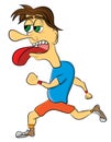 Illustration of a running tired man