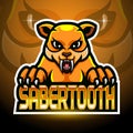 Sabertooth esport logo mascot design Royalty Free Stock Photo