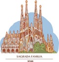 Illustration of the Sagrada Familia in Barcelona