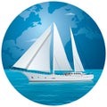 Sailing luxury yacht Royalty Free Stock Photo