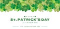 Illustration Saint Patrick`s day background with clover leaves abstract frame, applicable for website banners, poster sign Royalty Free Stock Photo