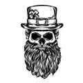 The saint Patrick skull with he big hat