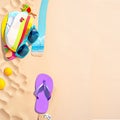 Illustration of the sand of the beach and sunglasses - AI Generative Royalty Free Stock Photo