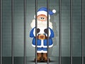 Illustration of Santa Claus arrested