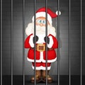 Illustration of Santa Claus arrested