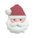 Illustration of Santa Claus made with colored dots