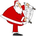 Santa reading from a good boys and girls list