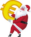 Illustration of Santa Claus in various poses euro Royalty Free Stock Photo