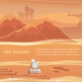 Illustration Satellite Station Surface Red Planet