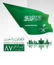 Illustration of Saudi Arabia flag for National Day 23 rd september