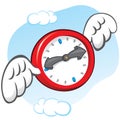 Illustration is the saying that time flies, represented by a clock with wings Royalty Free Stock Photo