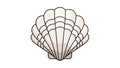 Illustration of a scallop shell with symmetrical segments outlined in Royalty Free Stock Photo