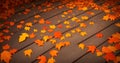 illustration of scattered autumn leaves of trees, AI generation