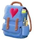 Illustration of school backpack on a white background