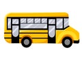 Illustration of school kids riding yellow schoolbus transportation education Vector illustration Web site page and mobile app desi Royalty Free Stock Photo