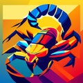 Illustration of a scorpion in abstract style. Vector illustration. Generative AI