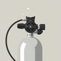 Illustration of a scuba tank with a regulator attached, typically used for underwater Royalty Free Stock Photo