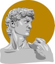 Illustration of sculpture. David Michelangelo.Perfect for home decor such as posters, wall art, tote bag, t-shirt print, sticker. Royalty Free Stock Photo