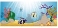 Sea life cartoon with fish collection set Royalty Free Stock Photo