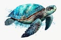 illustration of a sea turtle on a white background Royalty Free Stock Photo