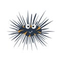 Illustration of sea urchin on white background. Vector illustration cartoon flat style Royalty Free Stock Photo