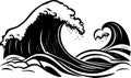 illustration of sea wave, tsunami cartoon