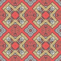 Seamless African pattern,  Ethnic carpet with chevrons,  Aztec style Royalty Free Stock Photo