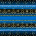 Illustration seamless background with gold patterns, gems and chains Royalty Free Stock Photo